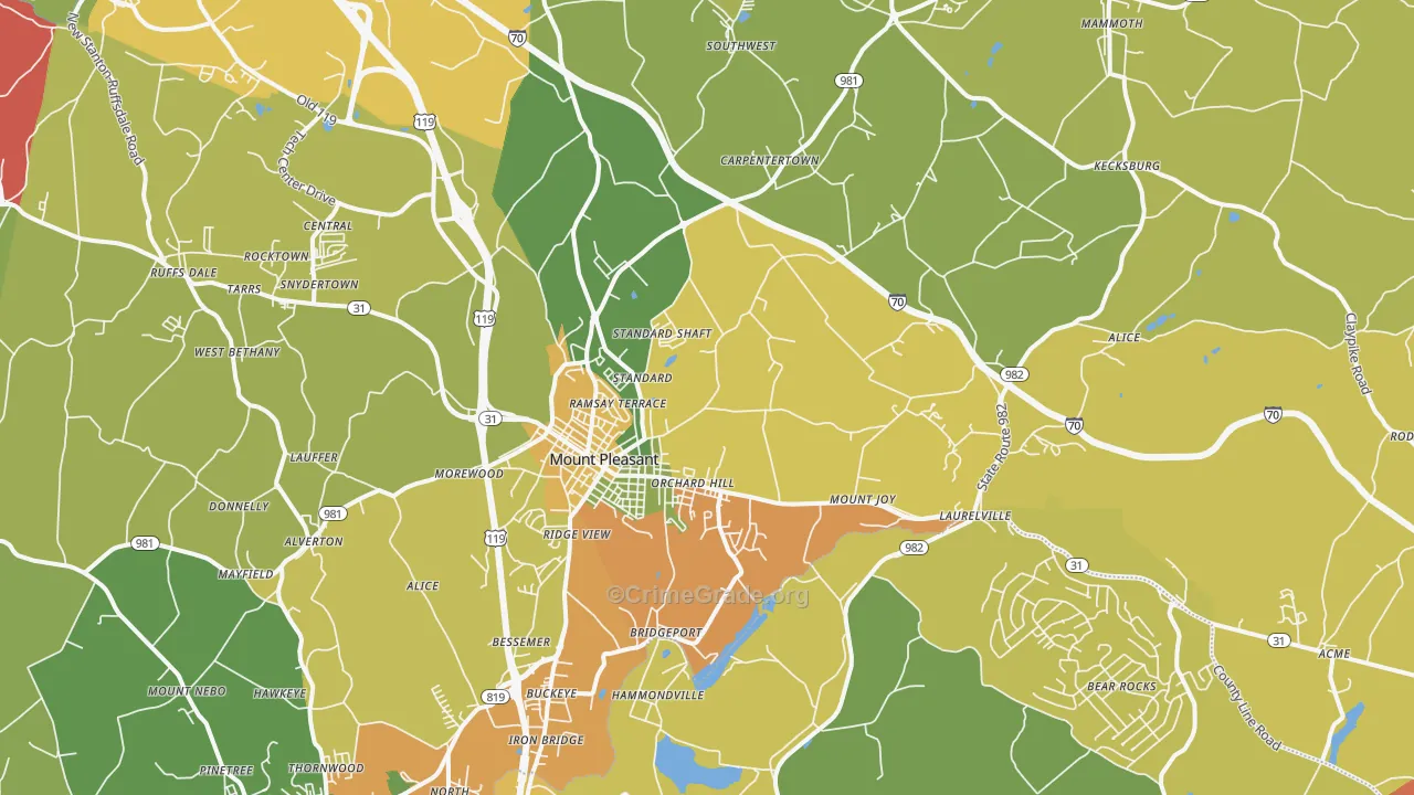 15666, PA Map of Theft Rates