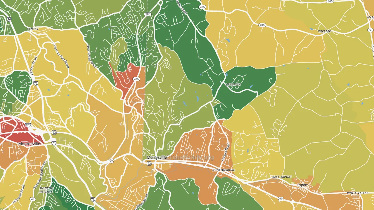 15668, PA Map of Theft Rates