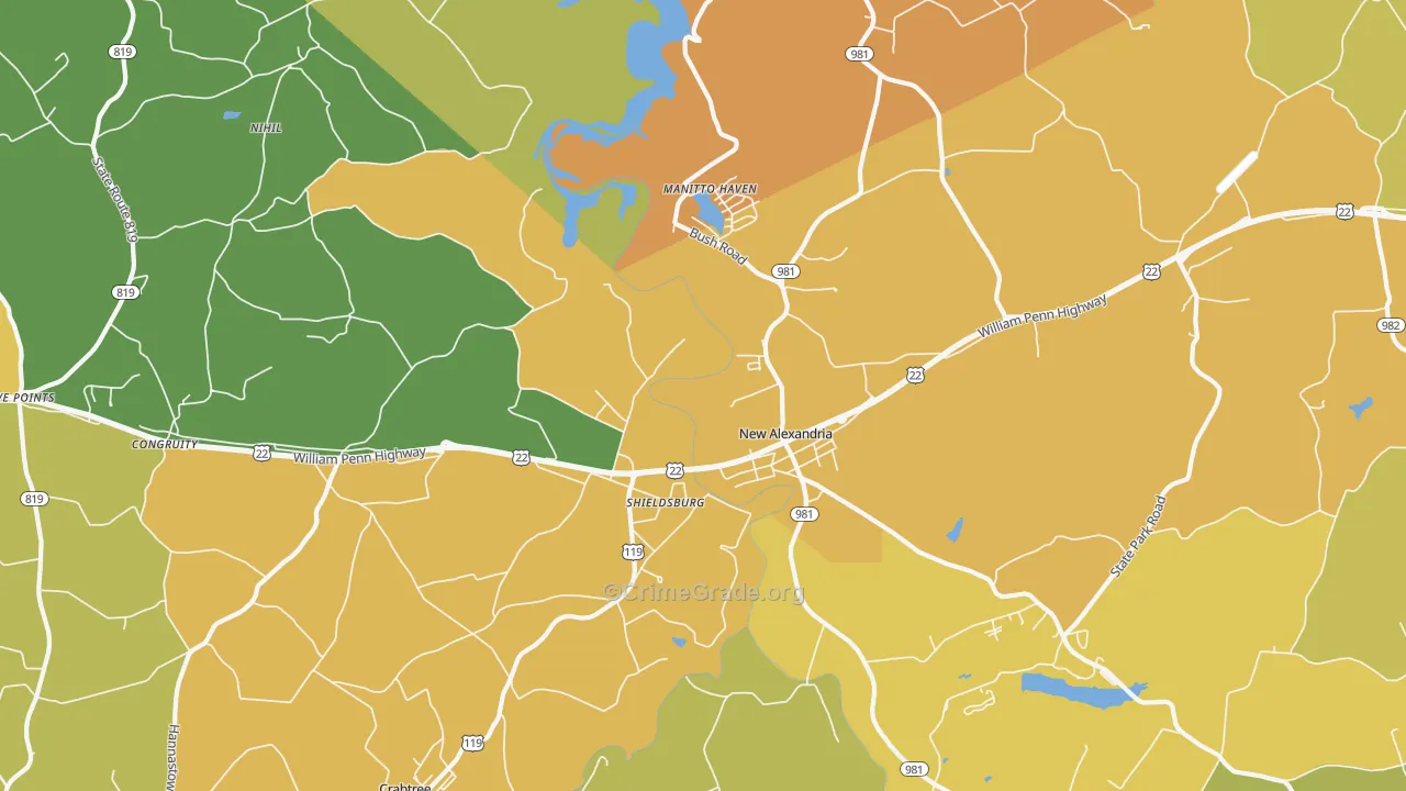 15670, PA Map of Theft Rates