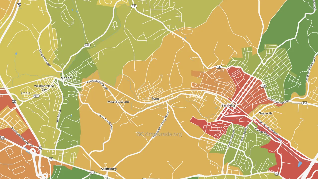 15675, PA Map of Theft Rates
