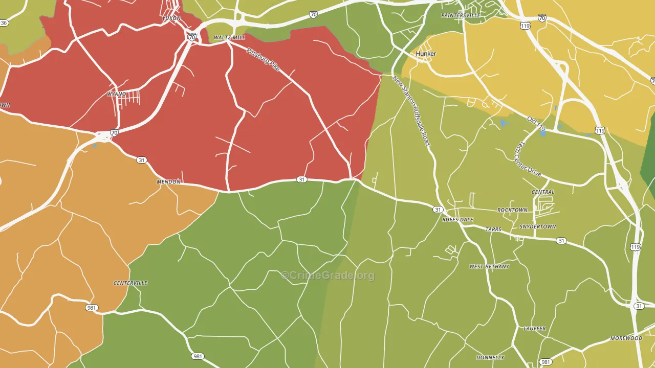 15679, PA Map of Theft Rates