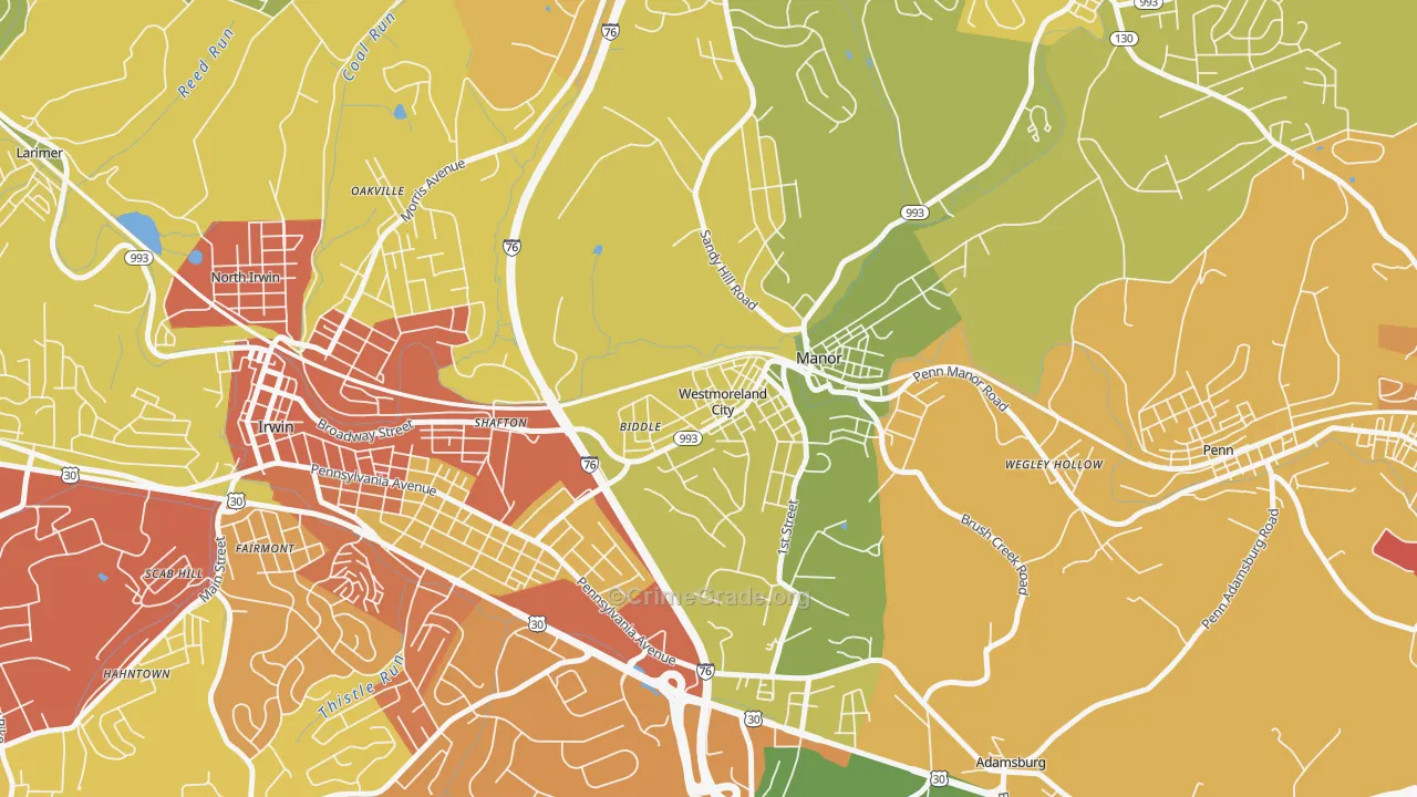 15692, PA Map of Theft Rates