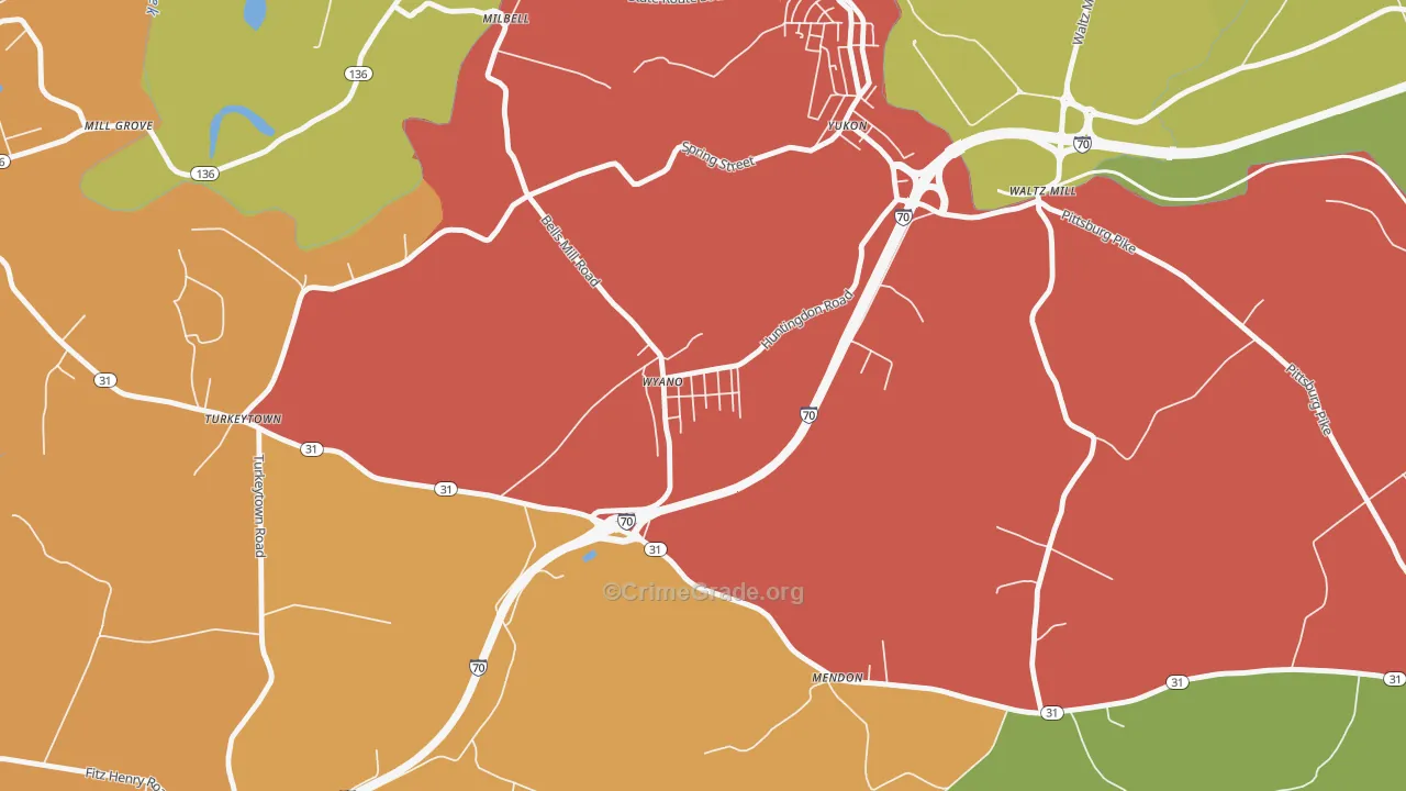 15695, PA Map of Theft Rates