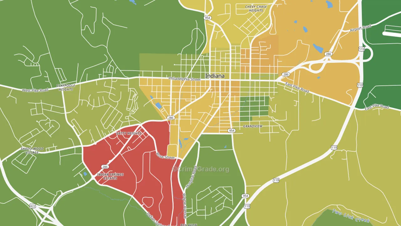 15705, PA Map of Theft Rates