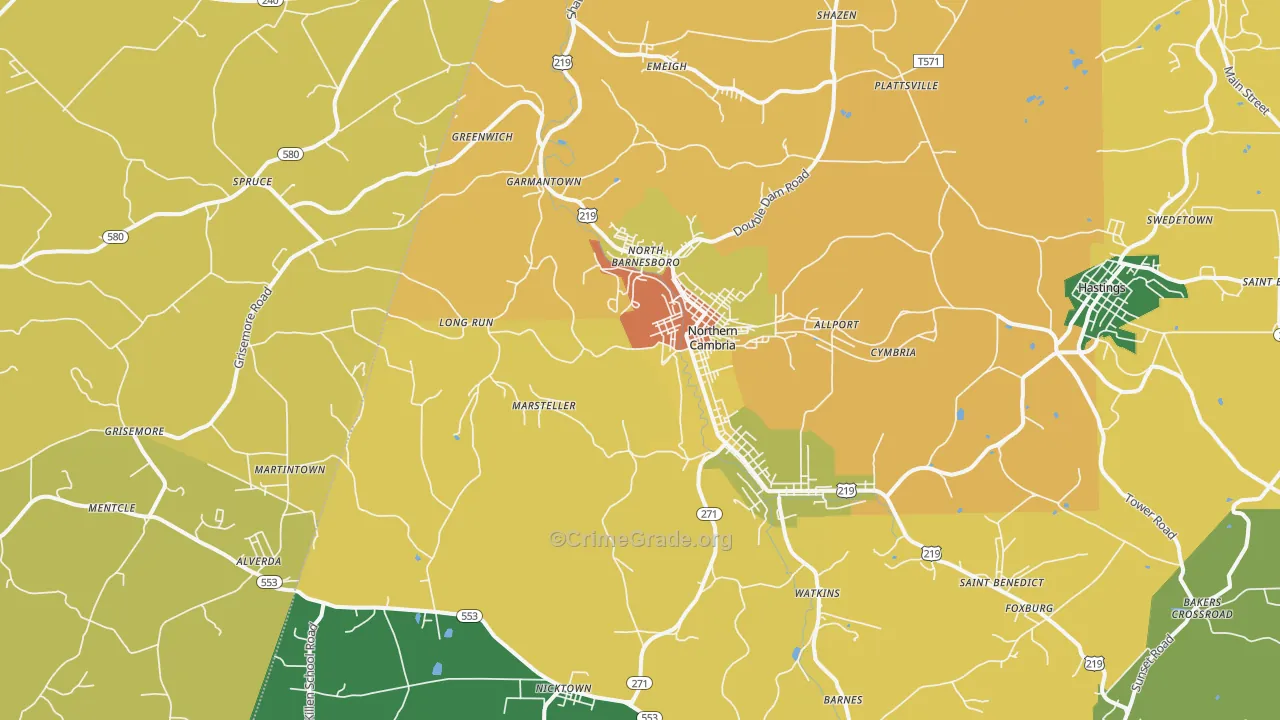 15714, PA Map of Theft Rates
