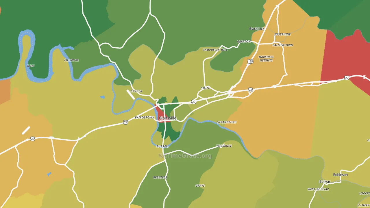 15717, PA Map of Theft Rates