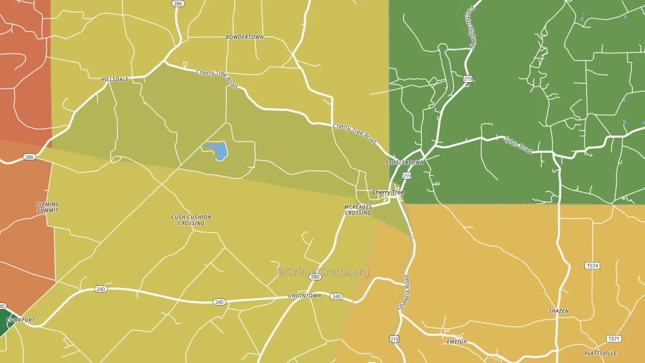 15724, PA Map of Theft Rates