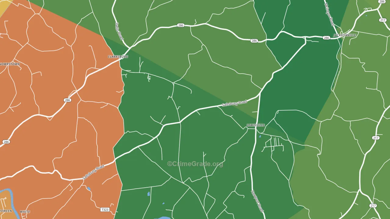 15725, PA Map of Theft Rates