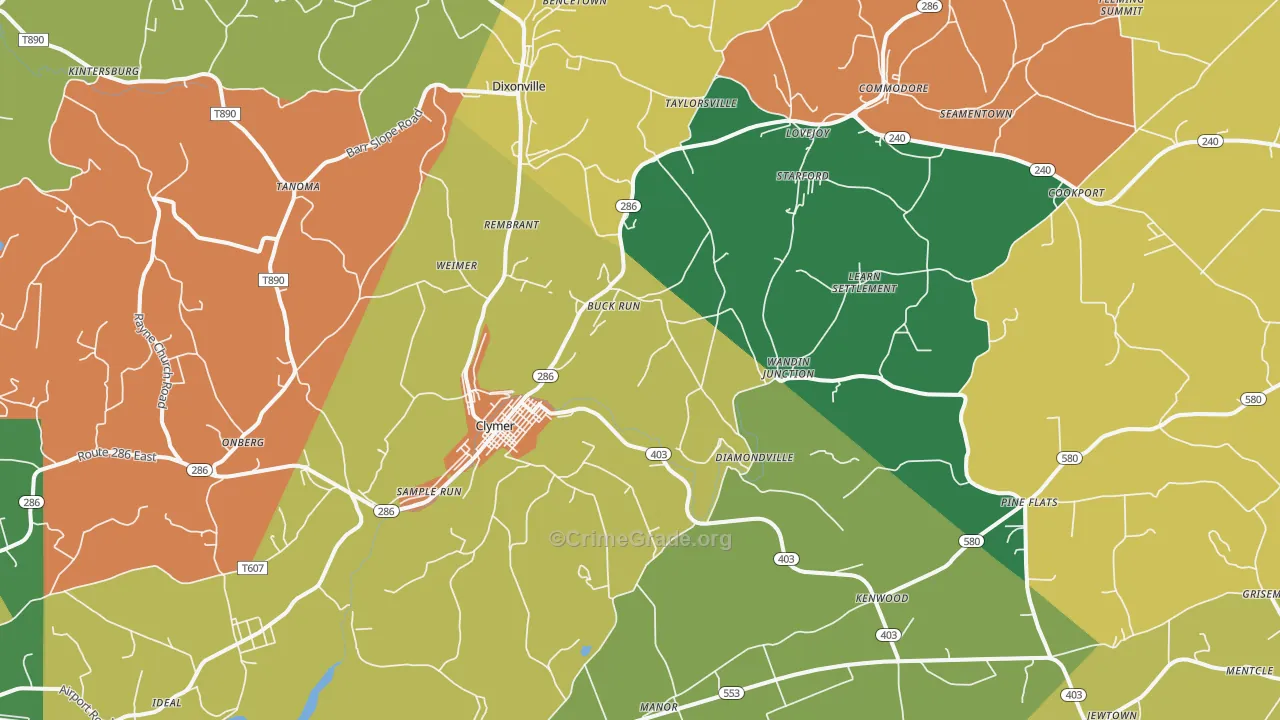 15728, PA Map of Theft Rates