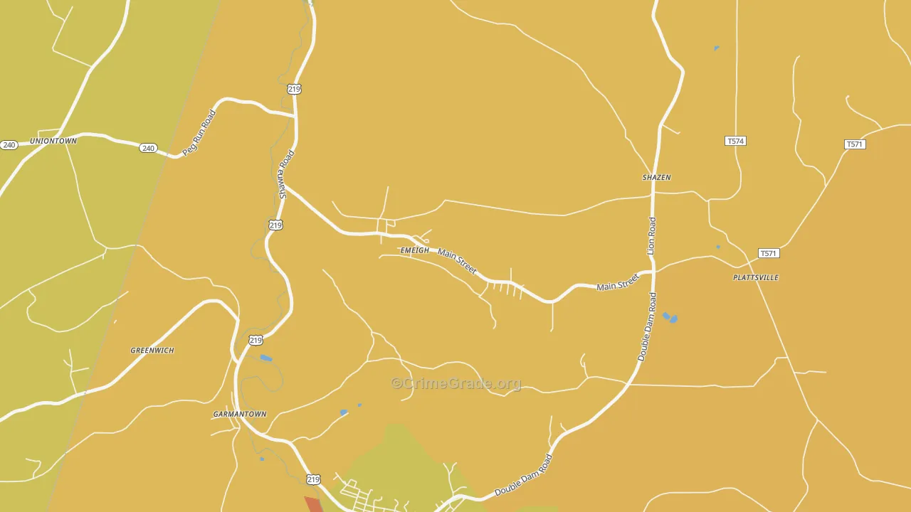 15738, PA Map of Theft Rates