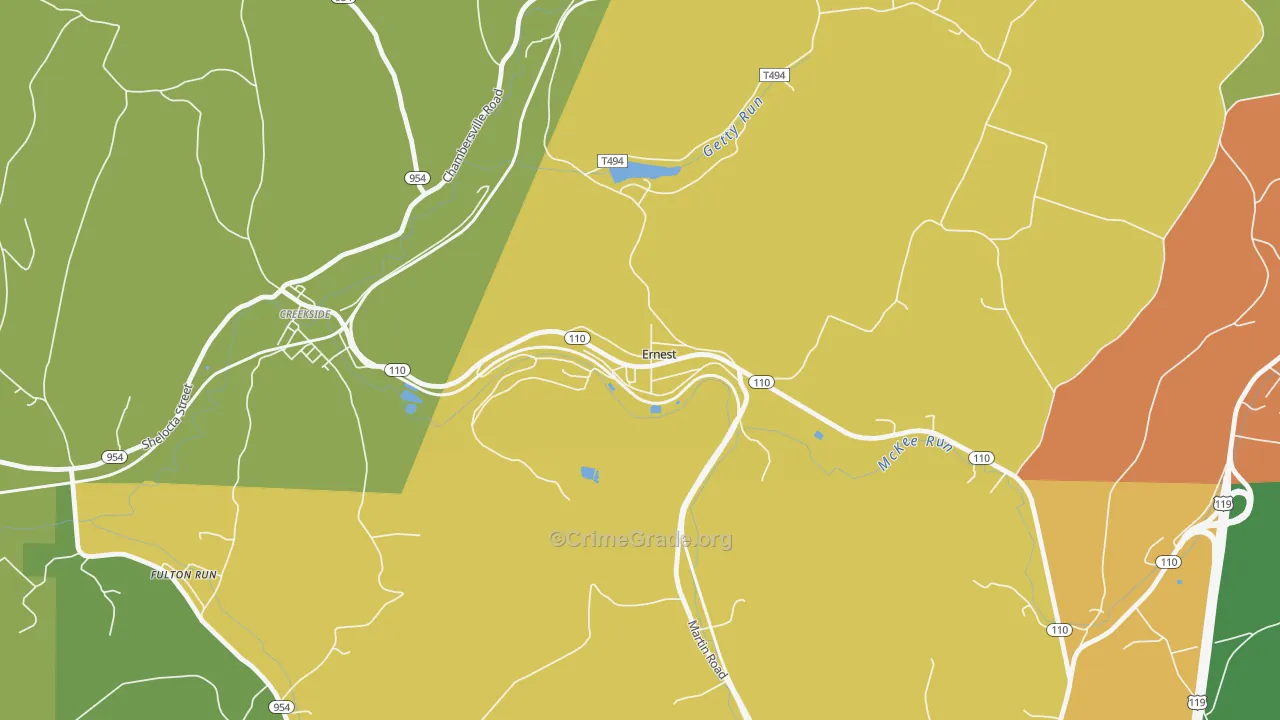 15739, PA Map of Theft Rates