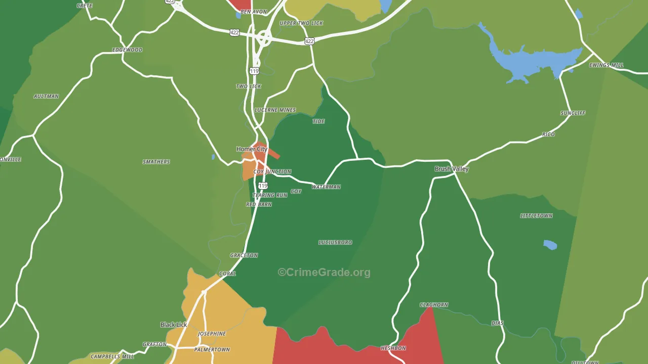 15748, PA Map of Theft Rates