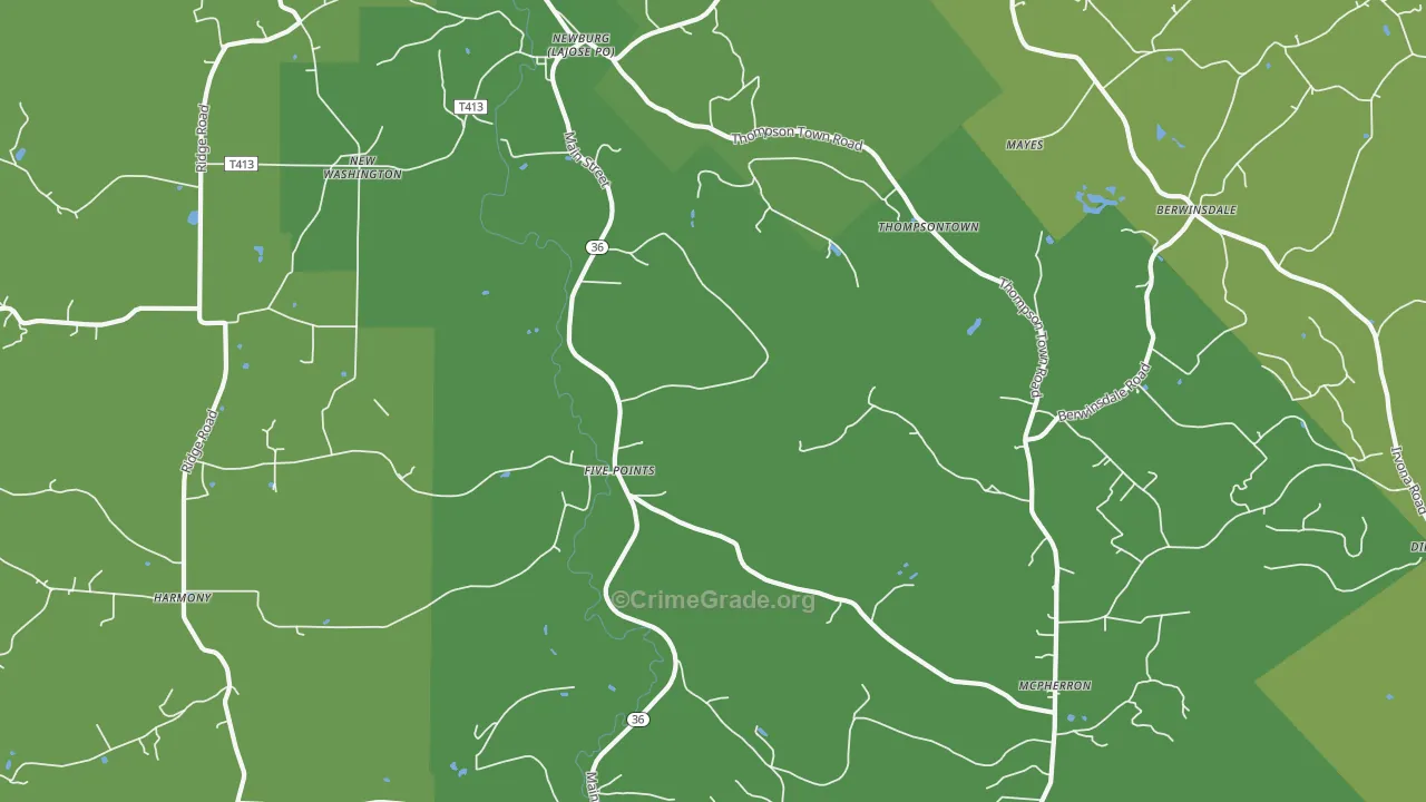 15753, PA Map of Theft Rates