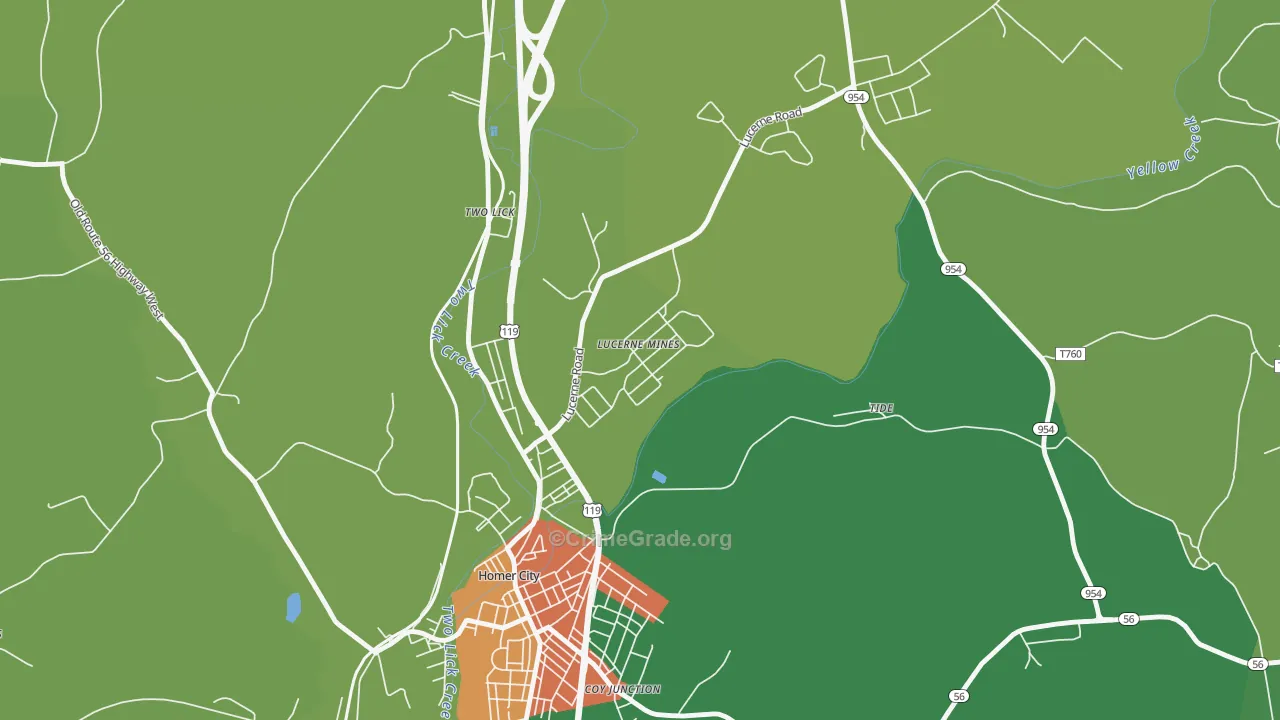 15754, PA Map of Theft Rates