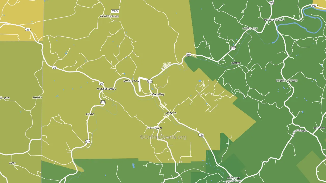 15757, PA Map of Theft Rates