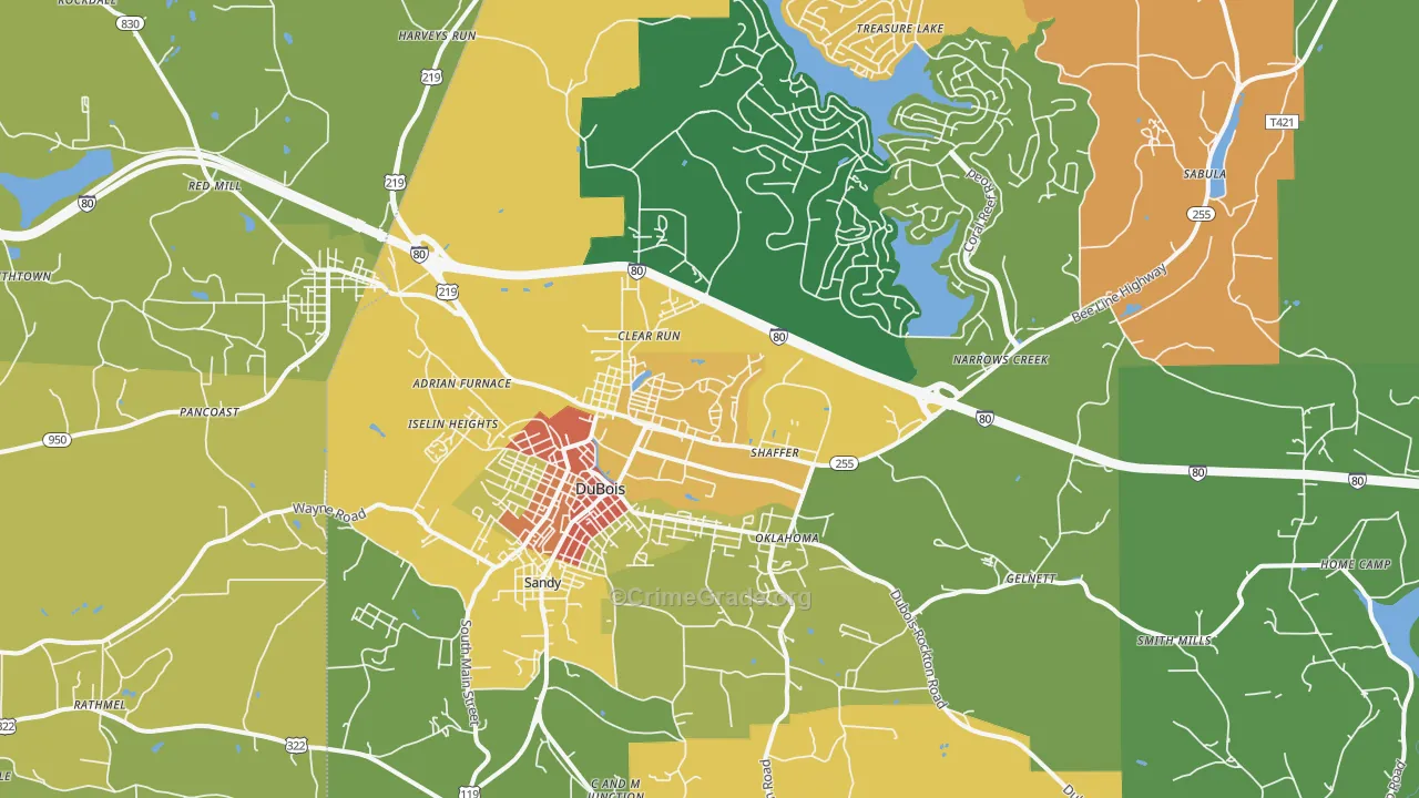 15801, PA Map of Theft Rates