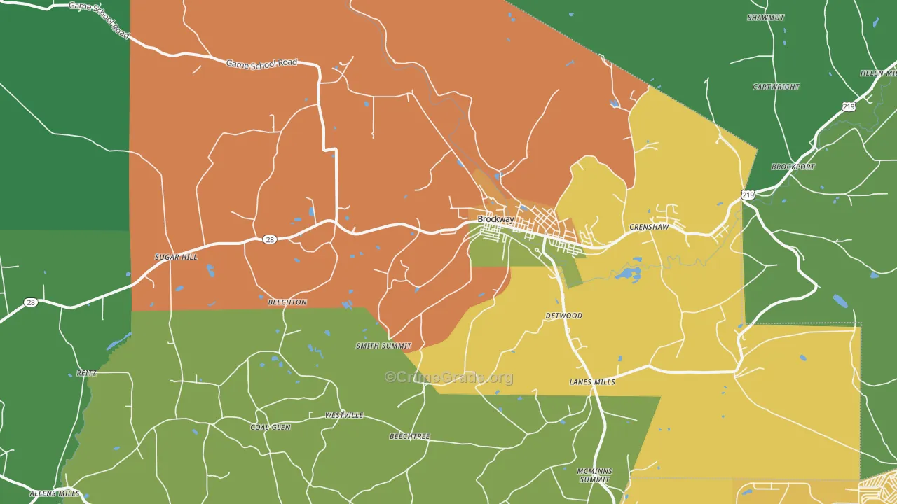 15824, PA Map of Theft Rates