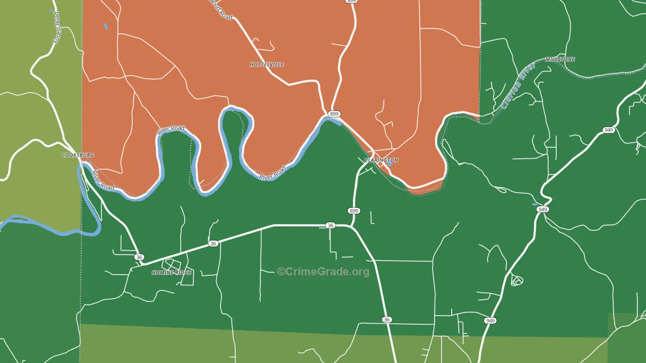 15828, PA Map of Theft Rates