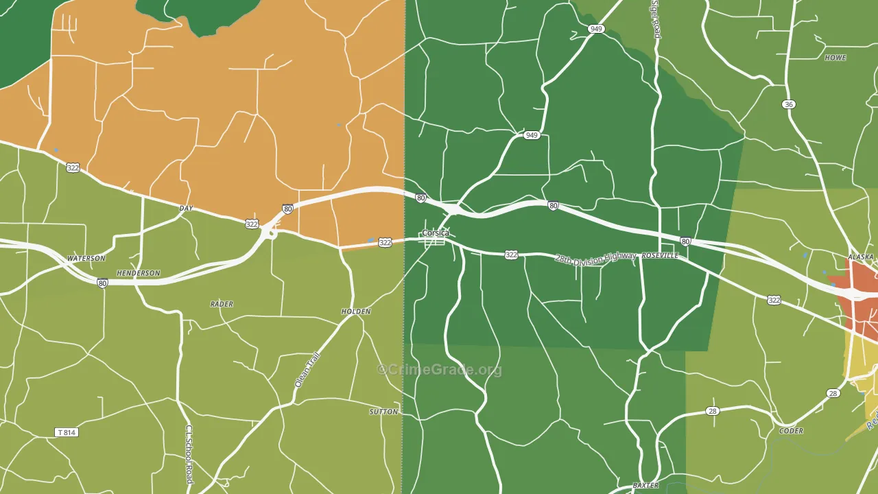 15829, PA Map of Theft Rates