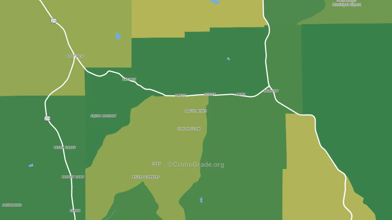 15846, PA Map of Theft Rates