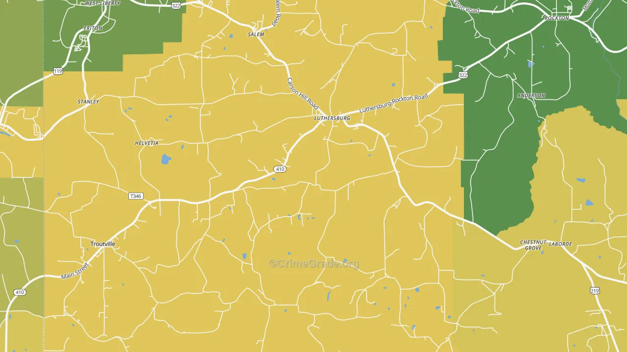 15848, PA Map of Theft Rates