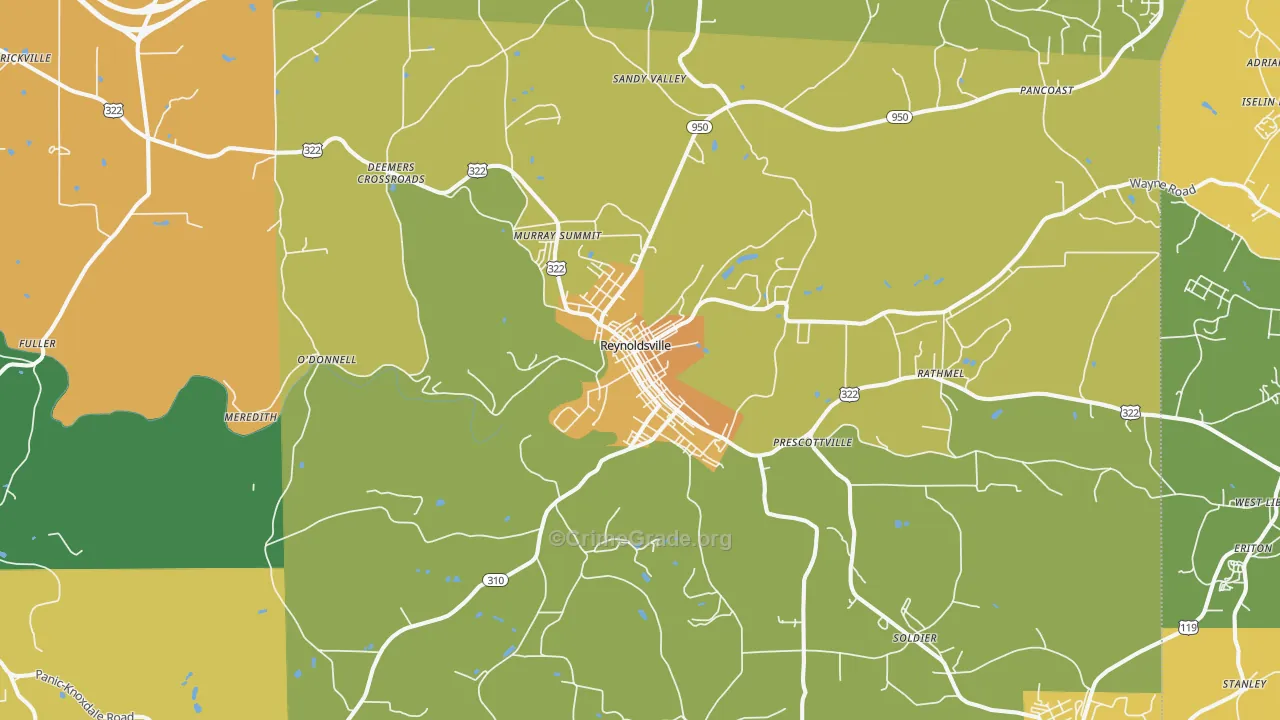 15851, PA Map of Theft Rates