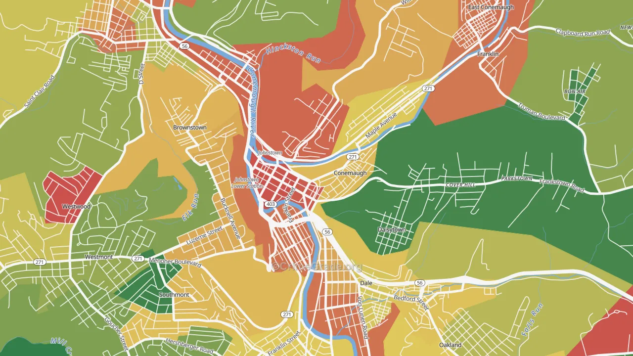 15901, PA Map of Theft Rates