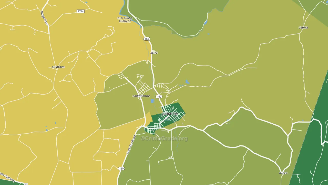 15924, PA Map of Theft Rates