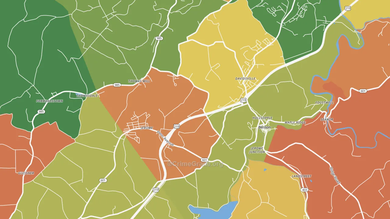 15935, PA Map of Theft Rates
