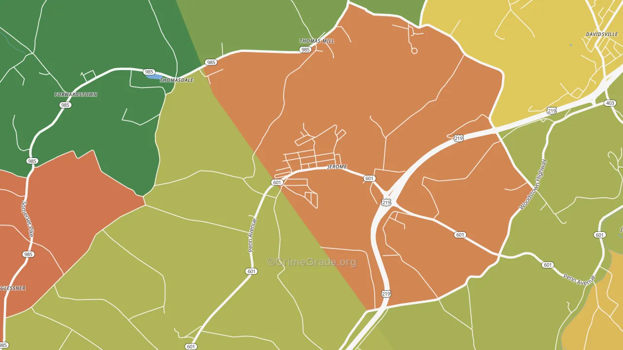 15937, PA Map of Theft Rates