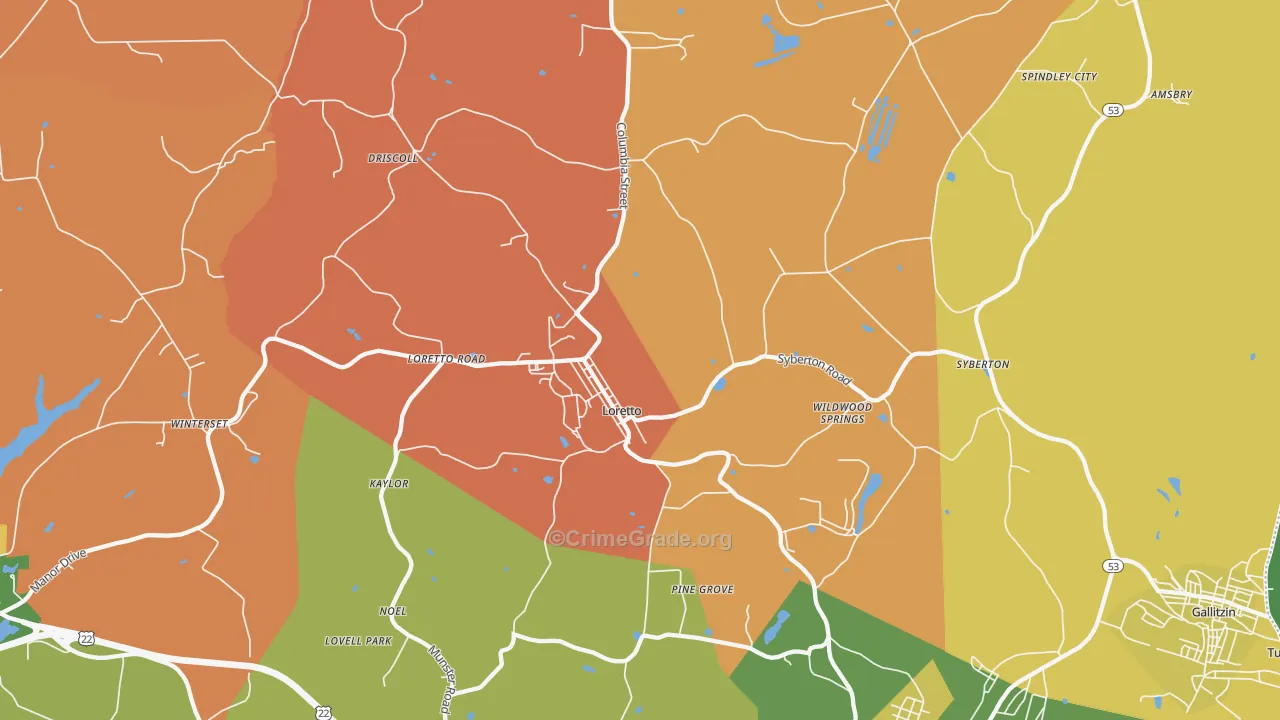 15940, PA Map of Theft Rates