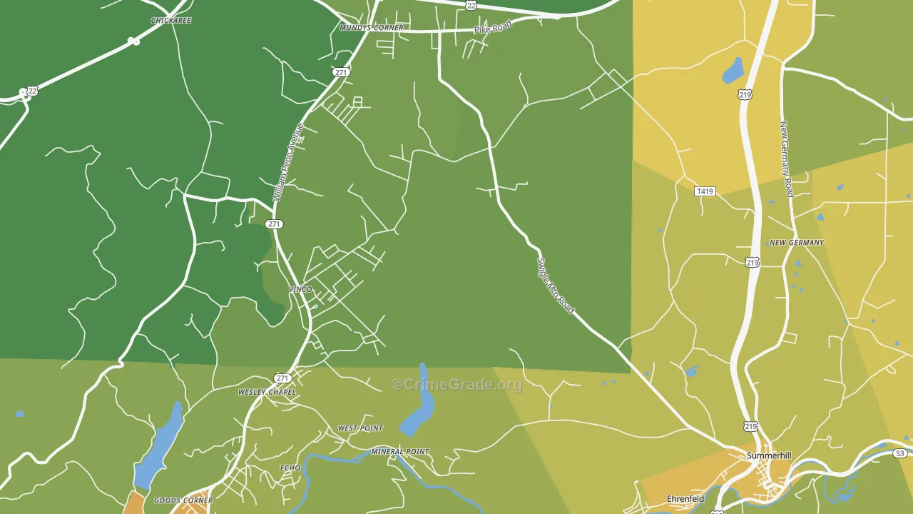 15942, PA Map of Theft Rates