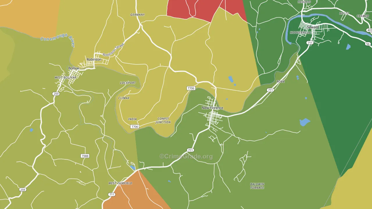 15944, PA Map of Theft Rates