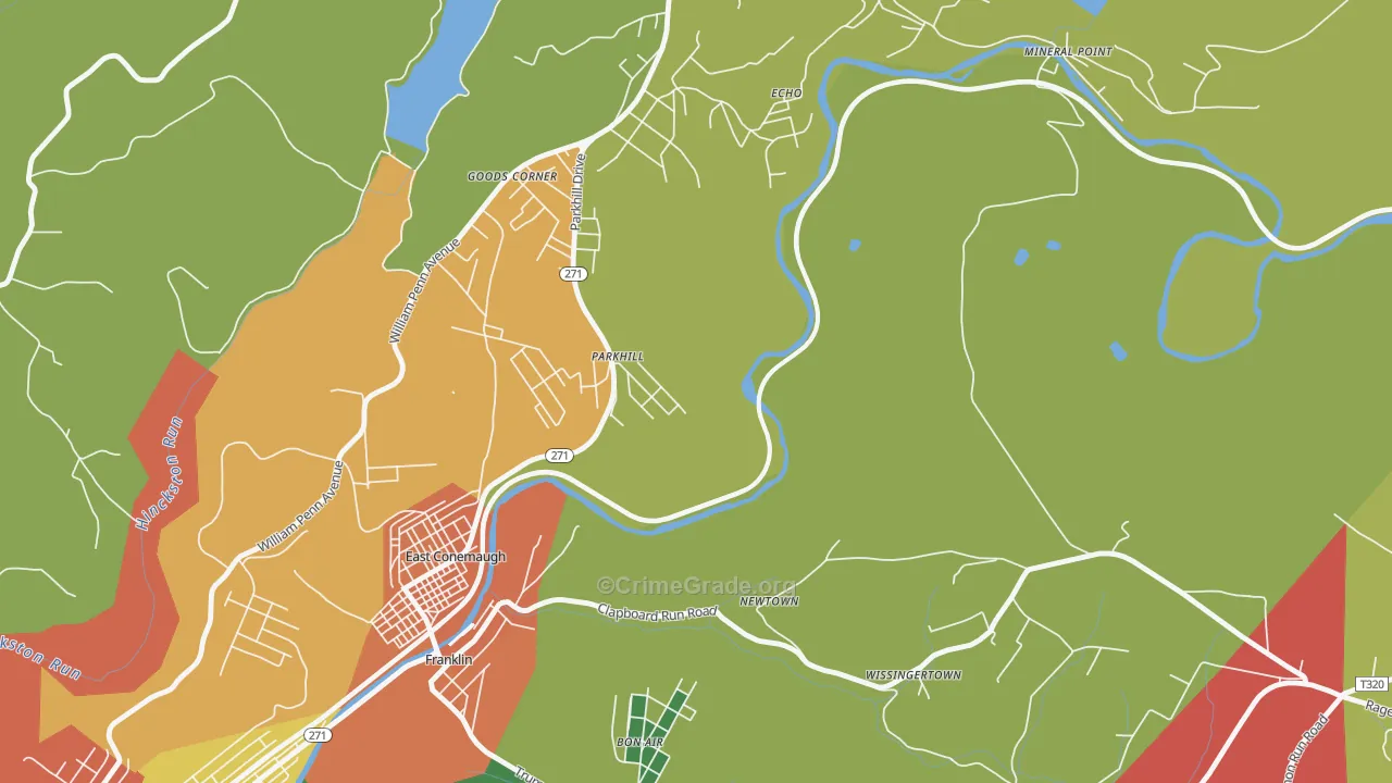 15945, PA Map of Theft Rates