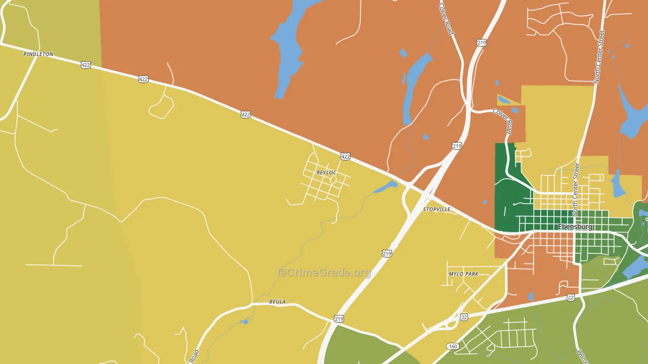 15948, PA Map of Theft Rates