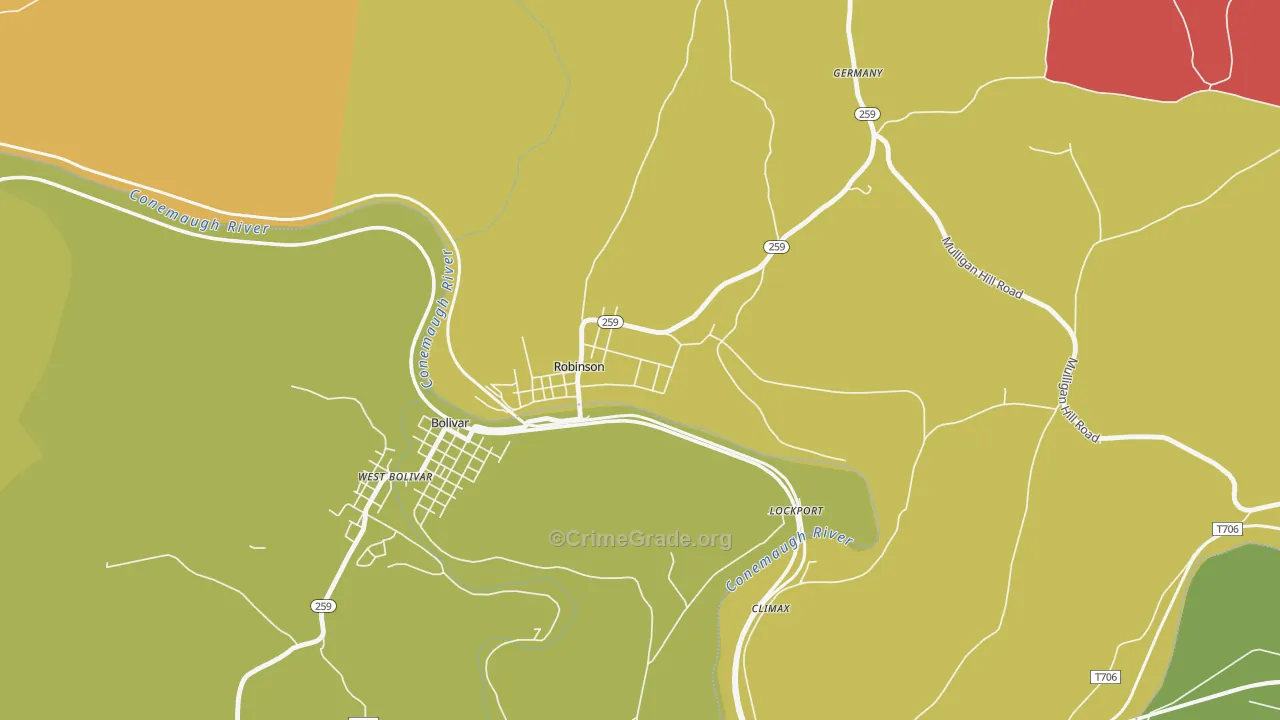 15949, PA Map of Theft Rates