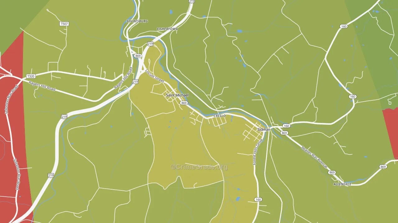 15951, PA Map of Theft Rates
