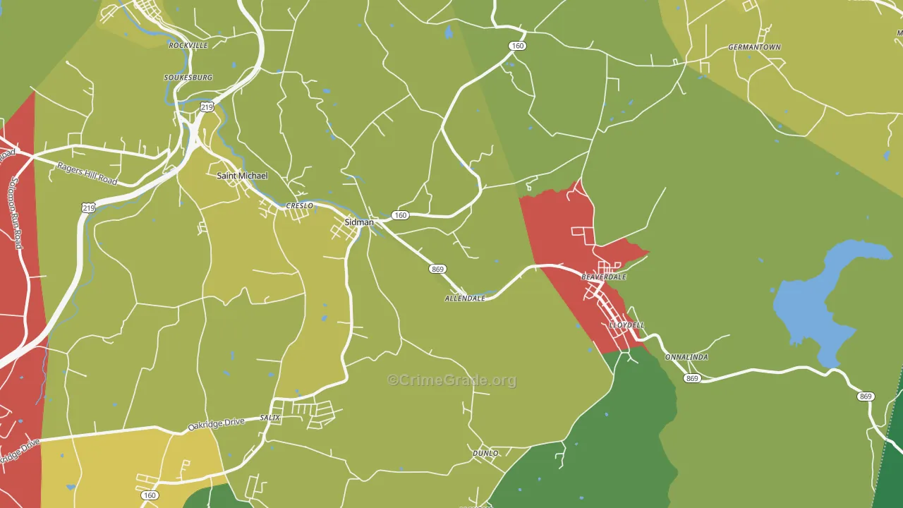 15955, PA Map of Theft Rates