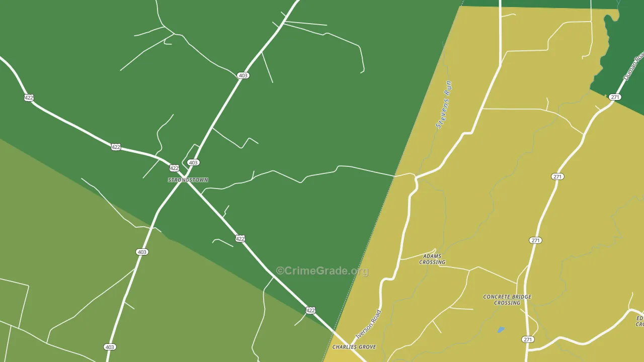 15957, PA Map of Theft Rates