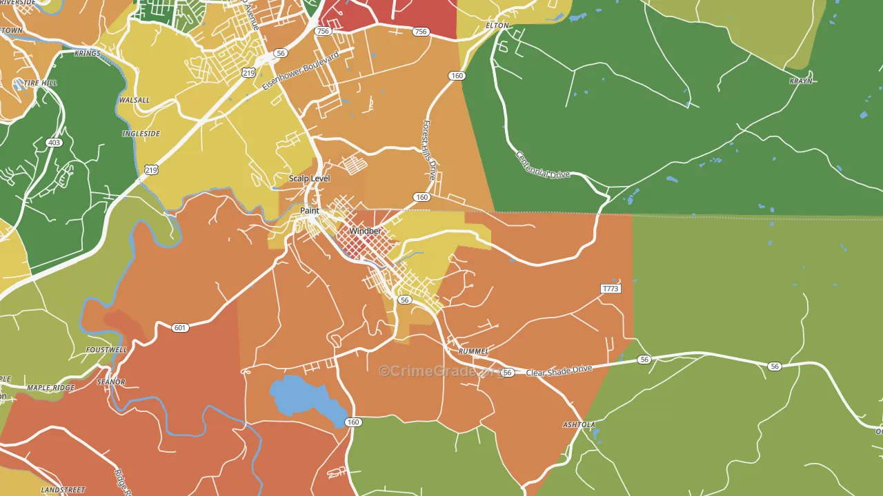 15963, PA Map of Theft Rates