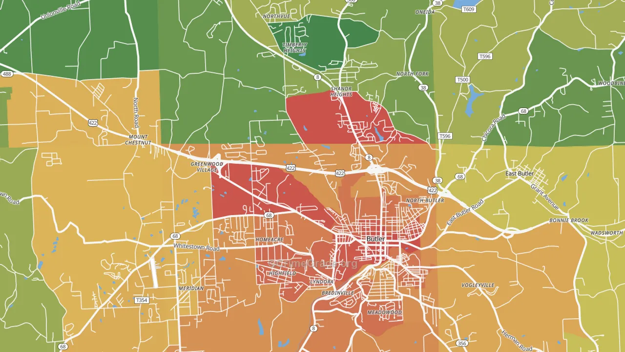 16001, PA Map of Theft Rates