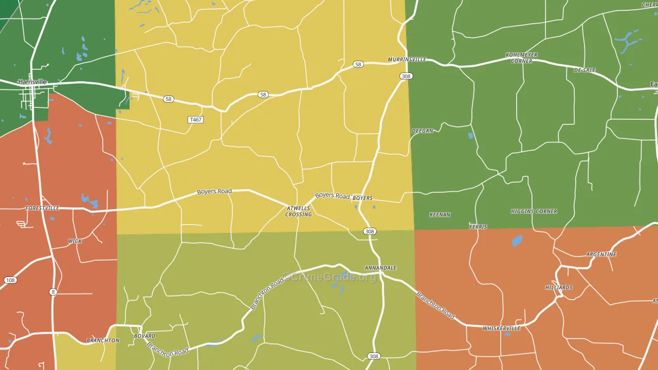 16020, PA Map of Theft Rates