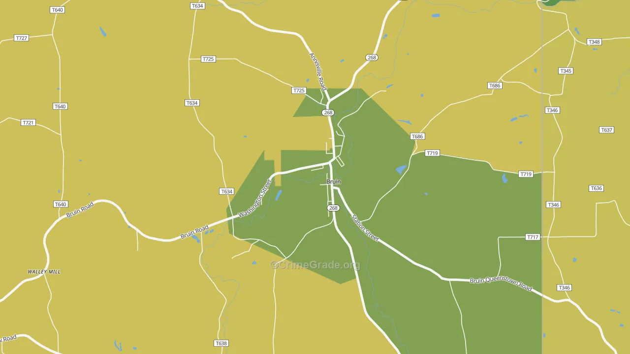 16022, PA Map of Theft Rates