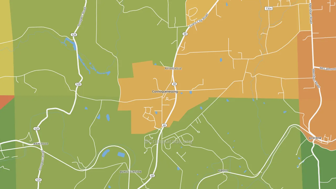 16027, PA Map of Theft Rates