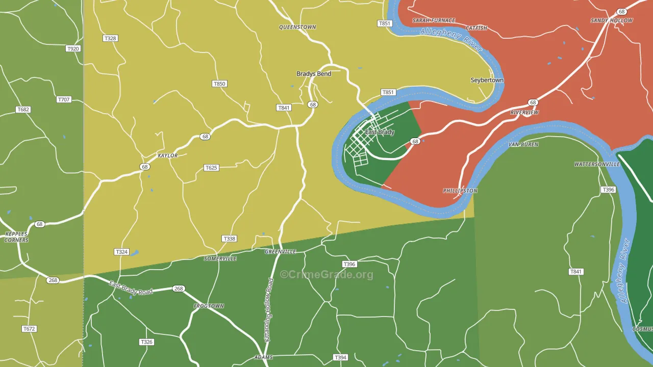 16028, PA Map of Theft Rates