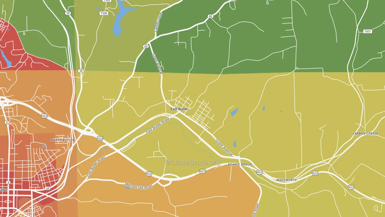 16029, PA Map of Theft Rates