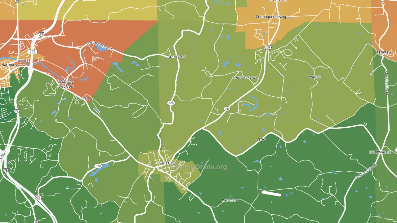 16033, PA Map of Theft Rates