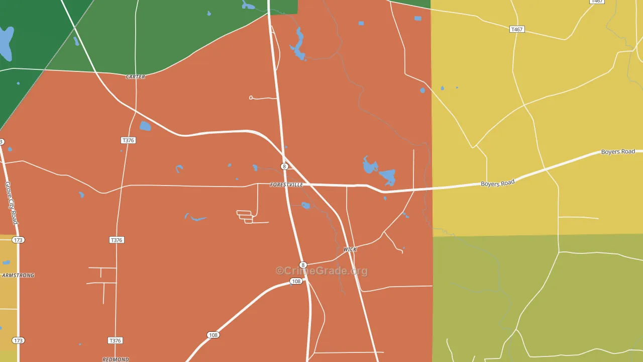 16035, PA Map of Theft Rates