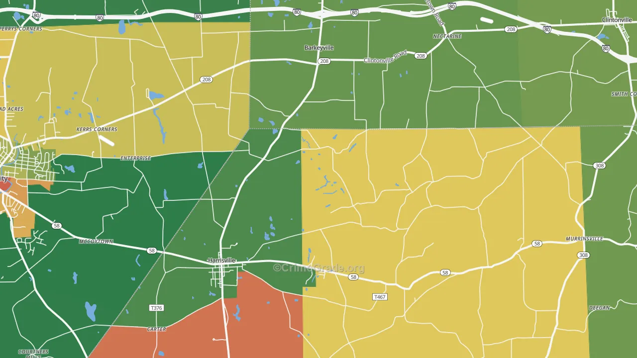 16038, PA Map of Theft Rates