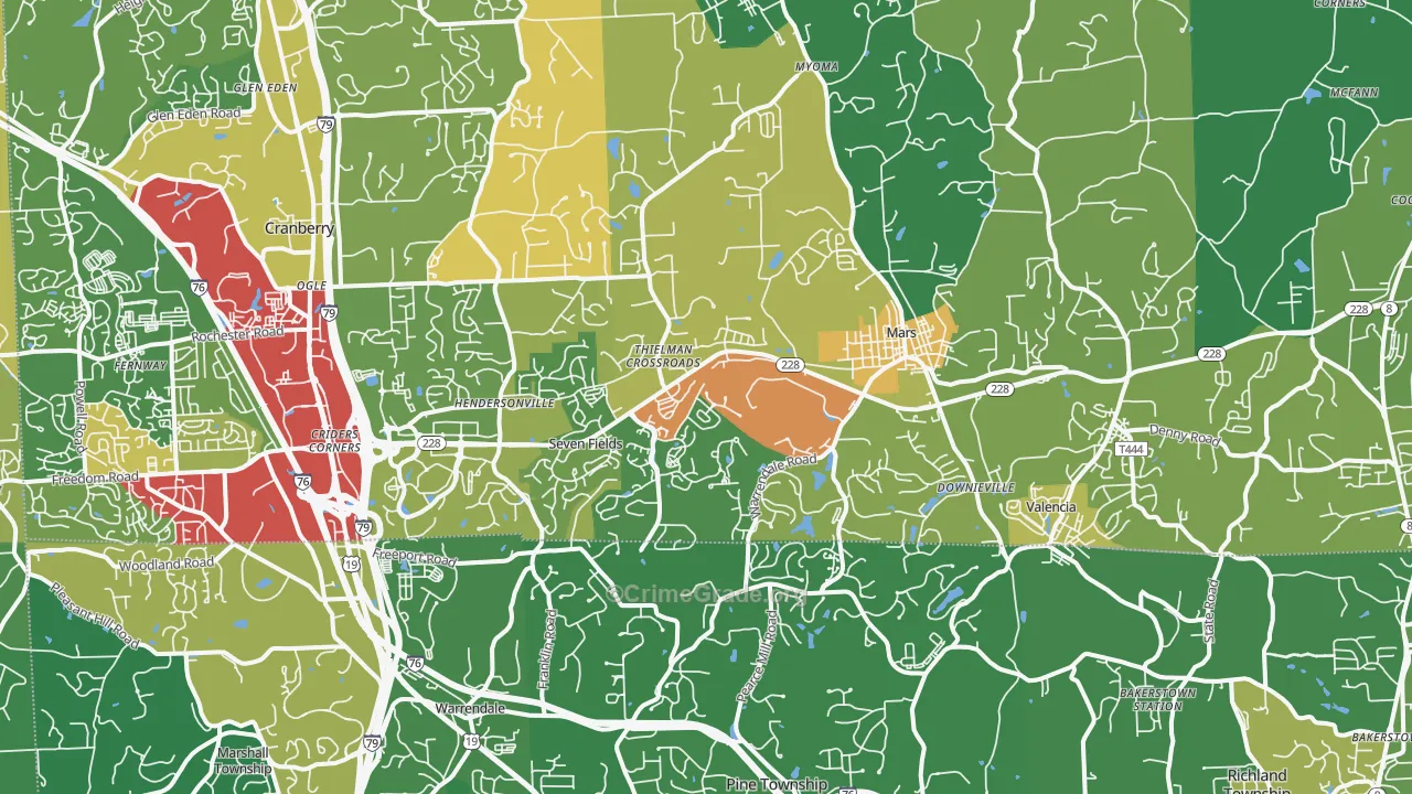 16046, PA Map of Theft Rates